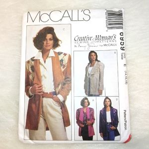 McCall's 6959 Misses unlined jacket Size 14-16-18 Creative Woman's Nancy Zieman